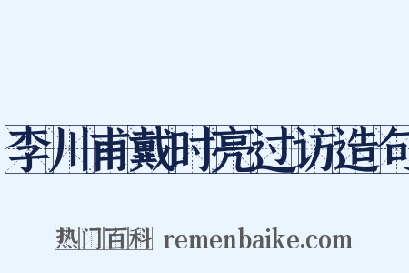 李川甫戴时亮过访造句是什么意思的图片